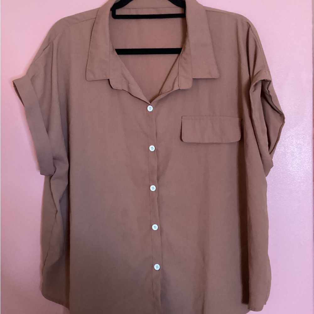 SHEIN Mauve Button-Down Women's Shirt